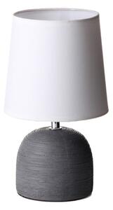 Šedá keramická stolní lampa s textilním stínidlem (výška 27,5 cm) – Casa Selección