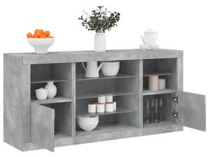 Příborník s LED osvětlením betonově šedý 142,5 x 37 x 67 cm 3209089
