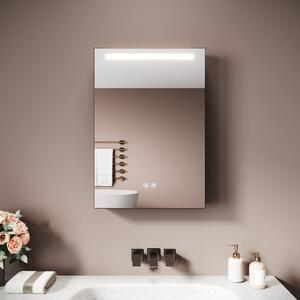 SONNI 48,5 x 70 x 13 cm Dřevěná zrcadlová skříňka s jedněmi dvířky, kosmetickou přihrádkou, černá, s ochranou proti zamlžování a zásuvkou na žiletky