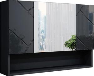 Koupelnová zrcadlová skříňka Vicco Irma Antracitový vysoký lesk 80.1 x 55 cm, Model 39453
