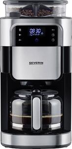 Severin KA 4813 kávovar černá, nerezová ocel kartáčovaná připraví šálků najednou=10 displej, skleněná konvice, s mlýnkem, funkce časovače, funkce ucho