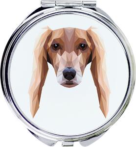 Saluki, perský honící pes – zrcadlo značky Art-Dog s fotografií a geometrickým vzorem