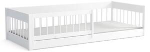 Dětská Montessori postel z masivu borovice LITTLE LUNARI - 200x90 cm - BÍLÁ