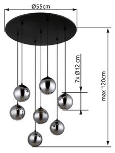 Globo 56133-7H - LED Lustr na lanku RIHA 7xG9/3,5W/230V kouřová/černá