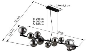 Globo 56133-13H - LED Lustr na lanku RIHA 13xG9/3,5W/230V kouřová/černá