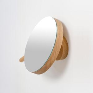 Nástěnné zvětšovací zrcadlo s dřevěným rámem ø 18 cm Slimline – Wireworks