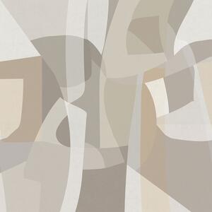 Geometrická vliesová obrazová tapeta na zeď, šedo-béžová, SOD27093, Soleado, Decoprint