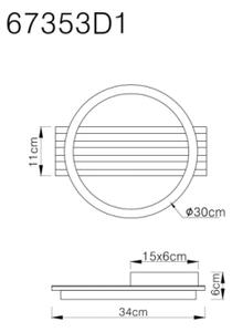 Globo 67353D1 - LED Stropní svítidlo TISHA LED/12W/230V 3000K 30x34 cm