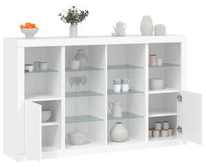 Příborníky s LED osvětlením 3 ks bílé kompozitní dřevo 3209135