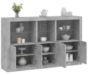 Příborník s LED osvětlením betonově šedý 162 x 37 x 100 cm 3209145
