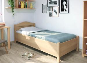 Zvýšená postel jednolůžko s úložným prostorem MARIA, masiv buk, rošt v ceně