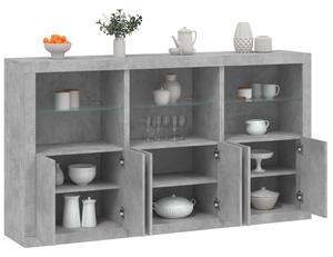 Příborník s LED osvětlením betonově šedý 181,5 x 37 x 100 cm 3209152