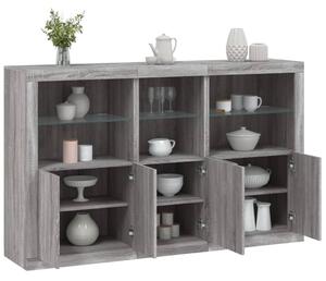 Příborník s LED osvětlením šedý sonoma 162 x 37 x 100 cm 3209147