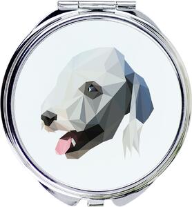 Bedlingtonský teriér, teriér z Rothbury – Zrcadlo značky Art-Dog s fotografií a geometrickým vzorem