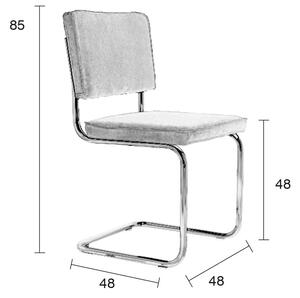 Tmavě šedé jídelní židle v sadě 2 ks Ridge Rib – Zuiver