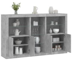Příborník s LED osvětlením betonově šedý 162 x 37 x 100 cm 3209173