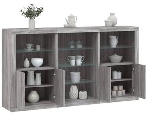 Příborník s LED osvětlením šedý sonoma 181,5 x 37 x 100 cm 3209182