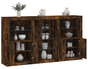 Příborník s LED osvětlením kouřový dub 181,5 x 37 x 100 cm 3209181