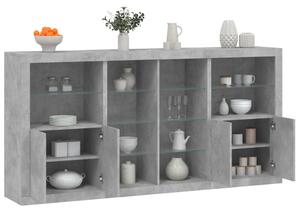 Příborník s LED osvětlením betonově šedý 202 x 37 x 100 cm 3209187