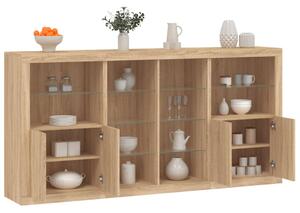 Příborník s LED osvětlením dub sonoma 202 x 37 x 100 cm 3209186
