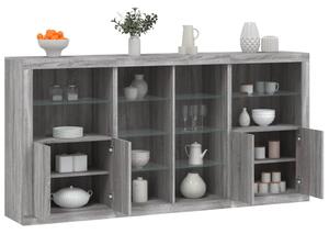 Příborník s LED osvětlením šedý sonoma 202 x 37 x 100 cm 3209189