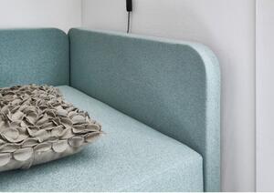 Světle modrá čalouněná jednolůžková postel s úložným prostorem 120x200 cm Cabana – Meise Möbel