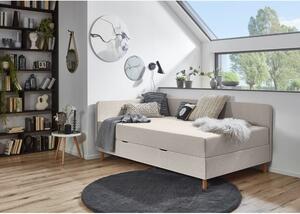 Béžová čalouněná jednolůžková postel s úložným prostorem 120x200 cm Cabana – Meise Möbel