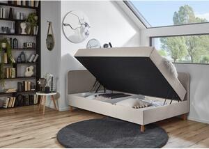 Béžová čalouněná jednolůžková postel s úložným prostorem 120x200 cm Cabana – Meise Möbel