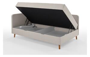 Béžová čalouněná jednolůžková postel s úložným prostorem 90x200 cm Cabana – Meise Möbel
