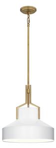 Quoizel QZ-BRECKEN-2P-AB-OPAL - Lustr na tyči BRECKEN 2xE27/60W/230V zlatá/bílá
