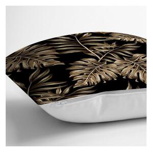 Povlak na polštář Minimalist Cushion Covers Golden Leafes With Black BG, 45 x 45 cm