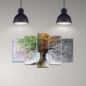 Nástěnný obraz 5 ks 110x60 cm strom