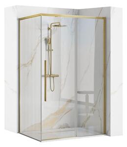 Rea Solar Brush Gold sprchový kout 100x80 cm obdélníkový zlatá kartáčovaný/průhledné sklo REA-K9509