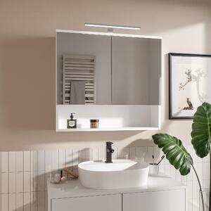 HAJDUK FURNITURE Koupelnová zrcadlová skříňka 78x70 cm bílá LED IP44 4000K 2 dveře bezúchytková závěsná skříňka do koupelny se zrcadlem