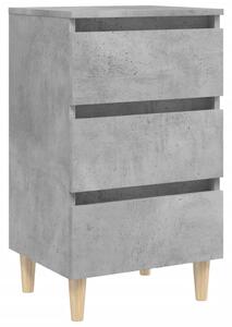 Noční stolek nohy z masivního dřeva betonově šedý 40x35x69 cm