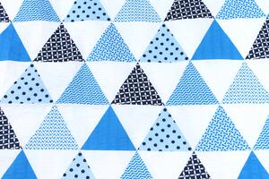 Krepové povlečení Triangl - modrá Velikost: 140 x 200 + 70 x 90