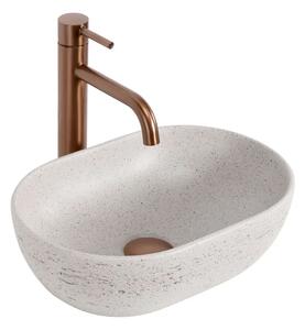 Rea Mira umyvadlo 37.5x25.5 cm oválné na pult šedá/kámen-hnědá/béžová matný REA-U3224