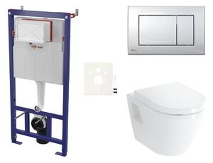 Cenově zvýhodněný závěsný WC set SAT do lehkých stěn / předstěnová montáž+ WC VitrA Integra SIKOSSINTBO21K