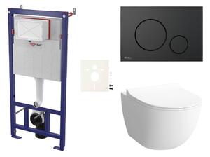Cenově zvýhodněný závěsný WC set SAT do lehkých stěn / předstěnová montáž+ WC VitrA Sento SIKOSSSEN68K