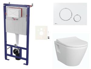 Cenově zvýhodněný závěsný WC set SAT do lehkých stěn / předstěnová montáž+ WC VitrA Integra SIKOSSINTRE70K