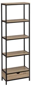 Černá přírodní knihovna v dekoru dubu 60x180 cm Urban – Casa Selección