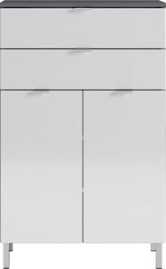 Bílo-šedá vysoká koupelnová skříňka 60x97 cm Mauresa - Germania