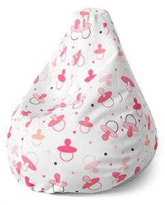 Sablio Sedací vak Pear Růžové dudlíky - 70 x 95 x 15 cm
