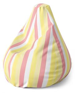 Sablio Sedací vak Pear Žlutorůžové pruhy - 70 x 95 x 15 cm