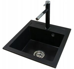 Granitový dřez BIG DON + baterie DELO ČERNÁ 52 x 49 x 21cm