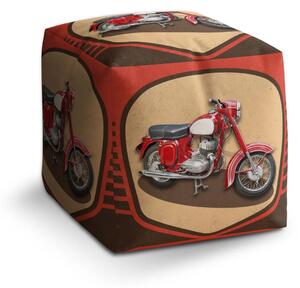 Sablio Taburet Cube Jawa panelka Vintage - 40x40x40 cm