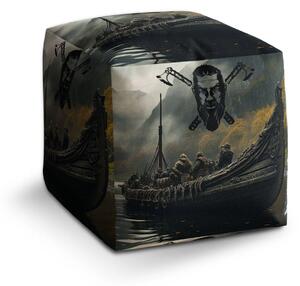 Sablio Taburet Cube Vikingové Loď - 40x40x40 cm