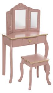 Toaletní stolek se zrcadlem SISSI pro holčičku, růžový