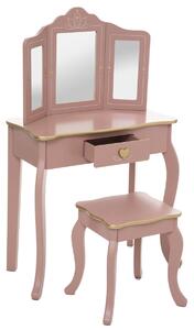 Toaletní stolek se zrcadlem SISSI pro holčičku, růžový