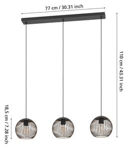 Eglo 901869 - Lustr na lanku ALMANZORA 3xE27/60W/230V černá
